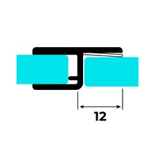 Technische Zeichnung eines Anschlagprofils für 6-8mm Glasstärke auf Glas