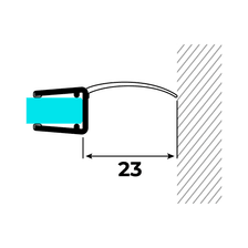 Technische Zeichnung einer Mitteldichtung auf Glas an einer Wand