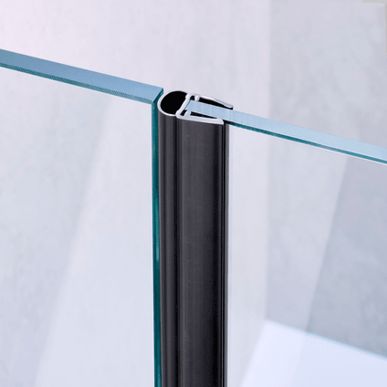 Beispiel einer Hohlkammerdichtung für eine 180°-Glas-an-Glas-Situation in schwarz