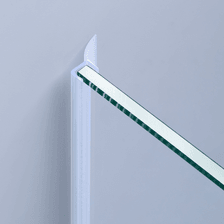 Beispiel einer Mitteldichtung für eine Glas-an-Wand-Situation