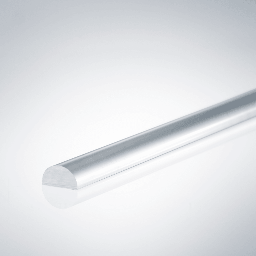 Beispiel für einen Acrylhalbrundstab für 5mm Glasstärke