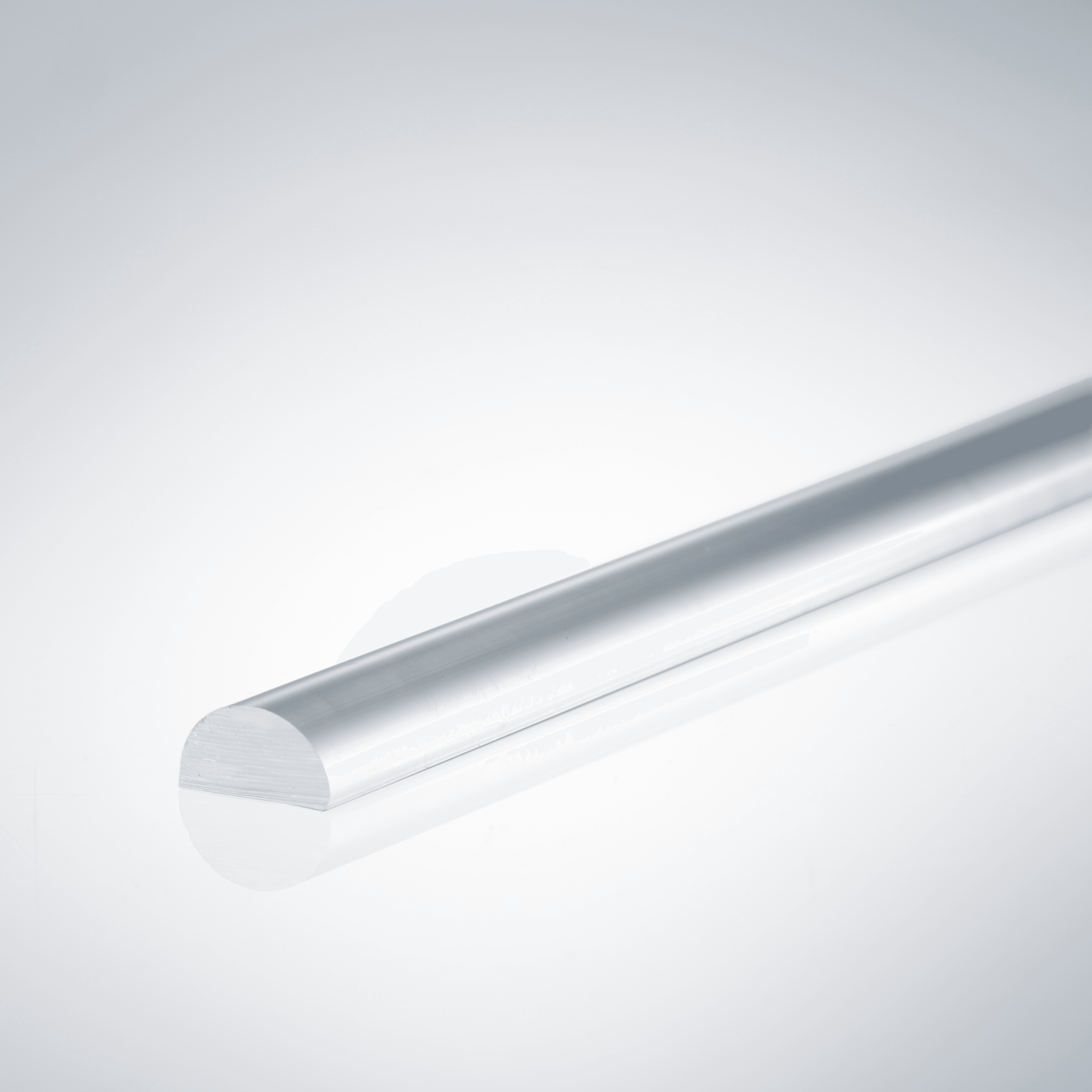 Example of an acrylic half-round rod for 5mm glass thickness