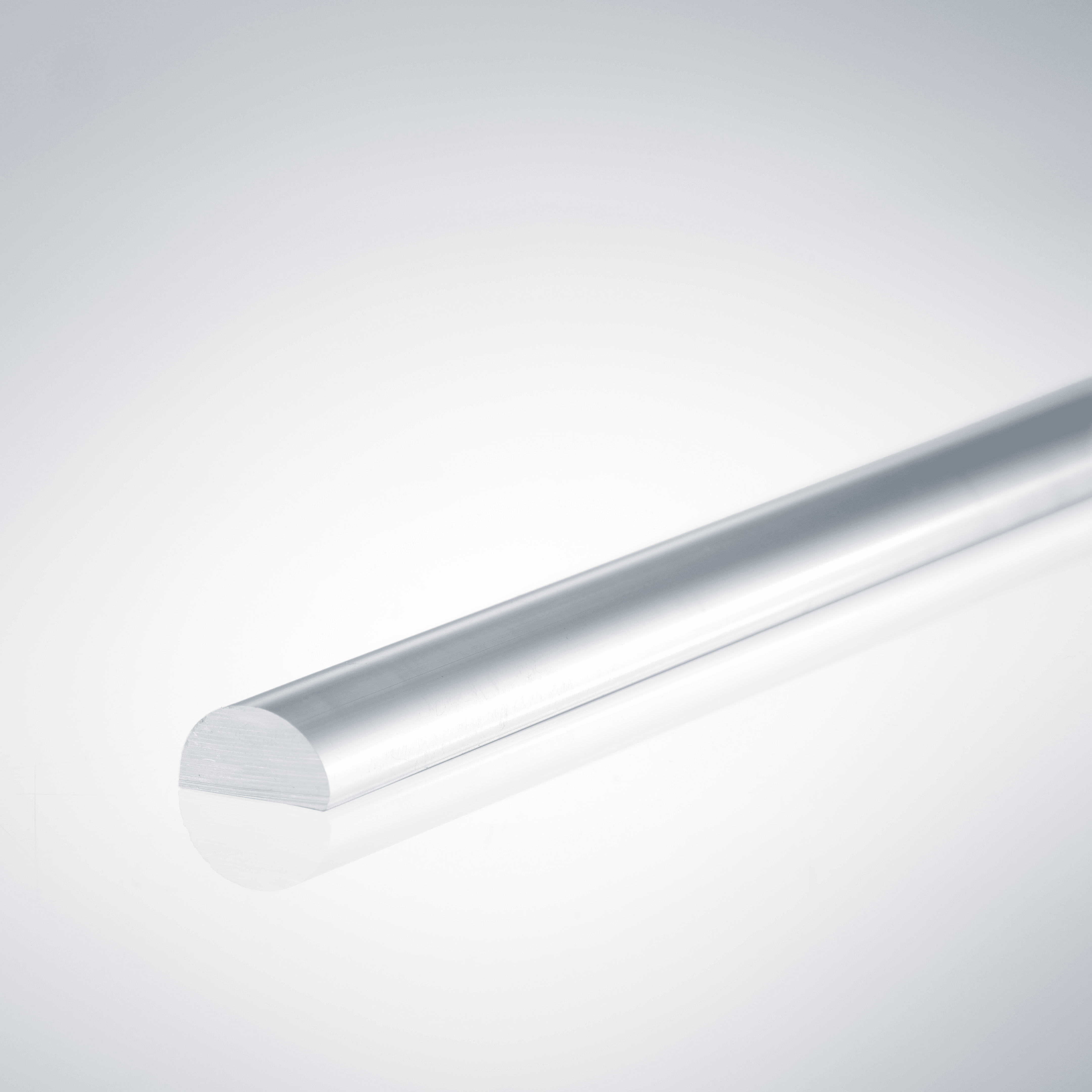 Example of an acrylic half-round rod for 5mm glass thickness