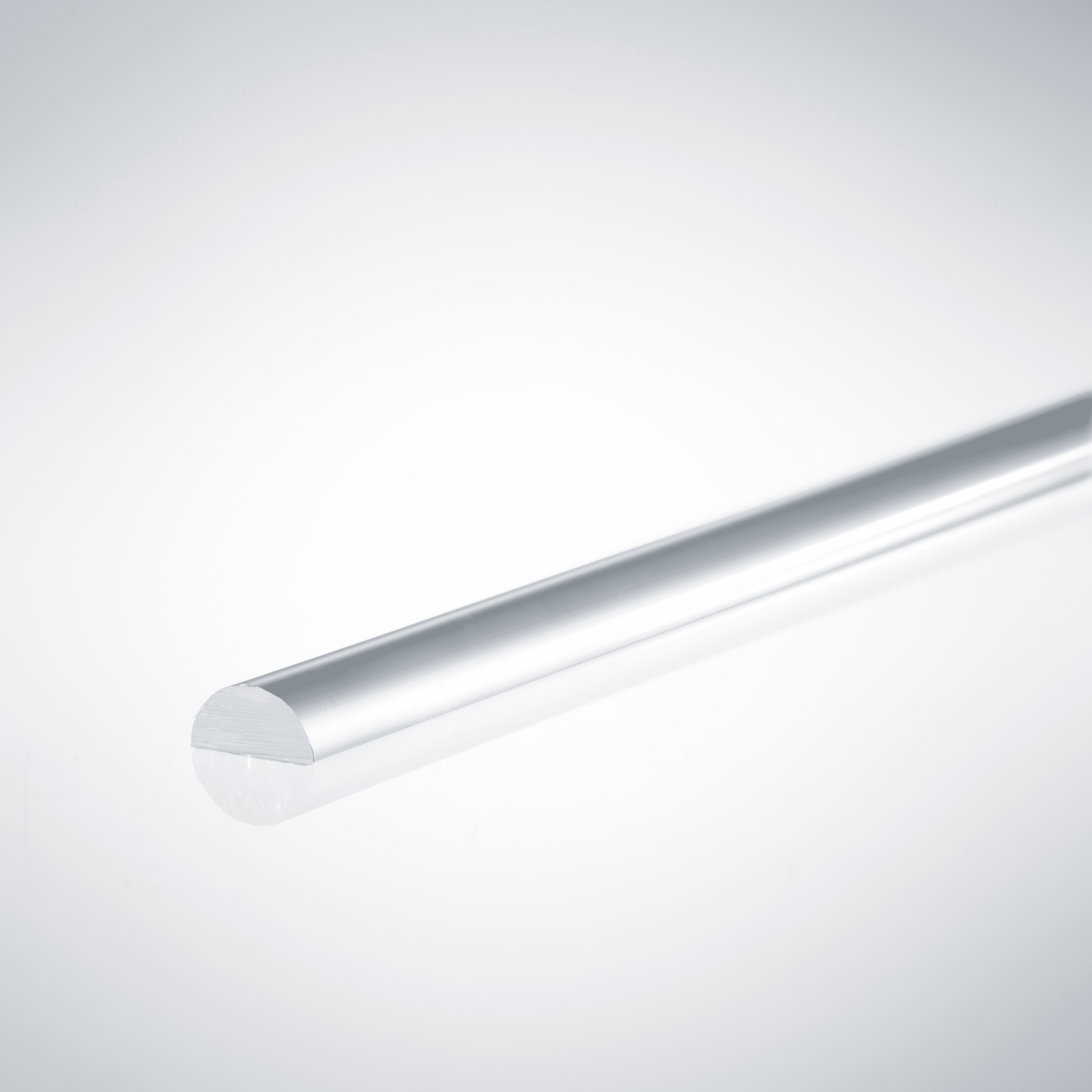Example of an acrylic half-round rod for 4mm glass thickness