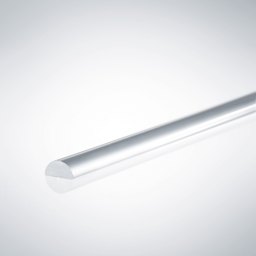 Beispiel für einen Acrylhalbrundstab für 4mm Glasstärke
