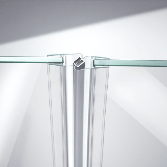 Beispiel einer Magnetschließleiste für eine 180°-Glas-an-Glas-Situation