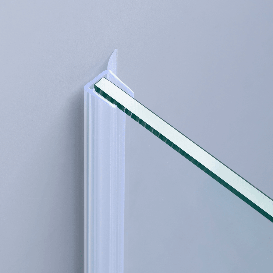 Beispiel einer Wanddichtung für eine Glas-an-Wand-Situation