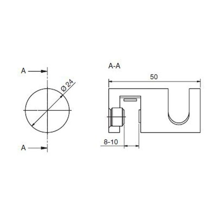 Technical drawing of a towel holder