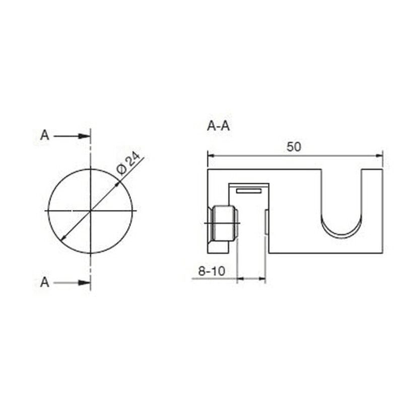 Technical drawing of a towel holder