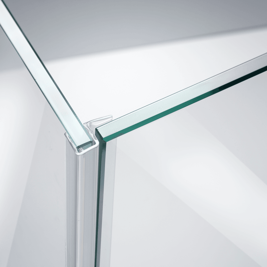 Beispiel eines Anschlagprofils für eine 90°-Glas-an-Glas-Situation