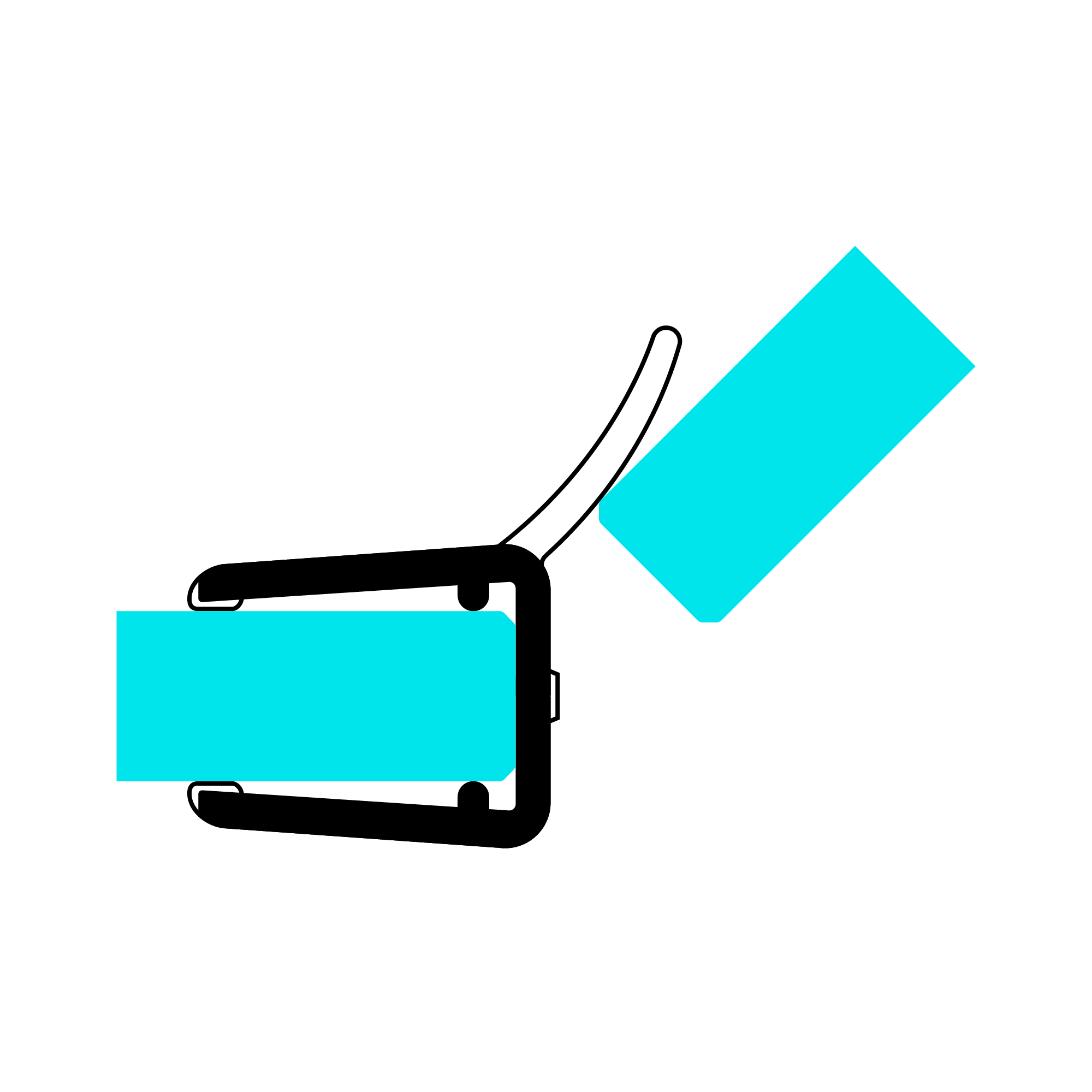 Technical drawing of a wall seal on glass at a 135° angle