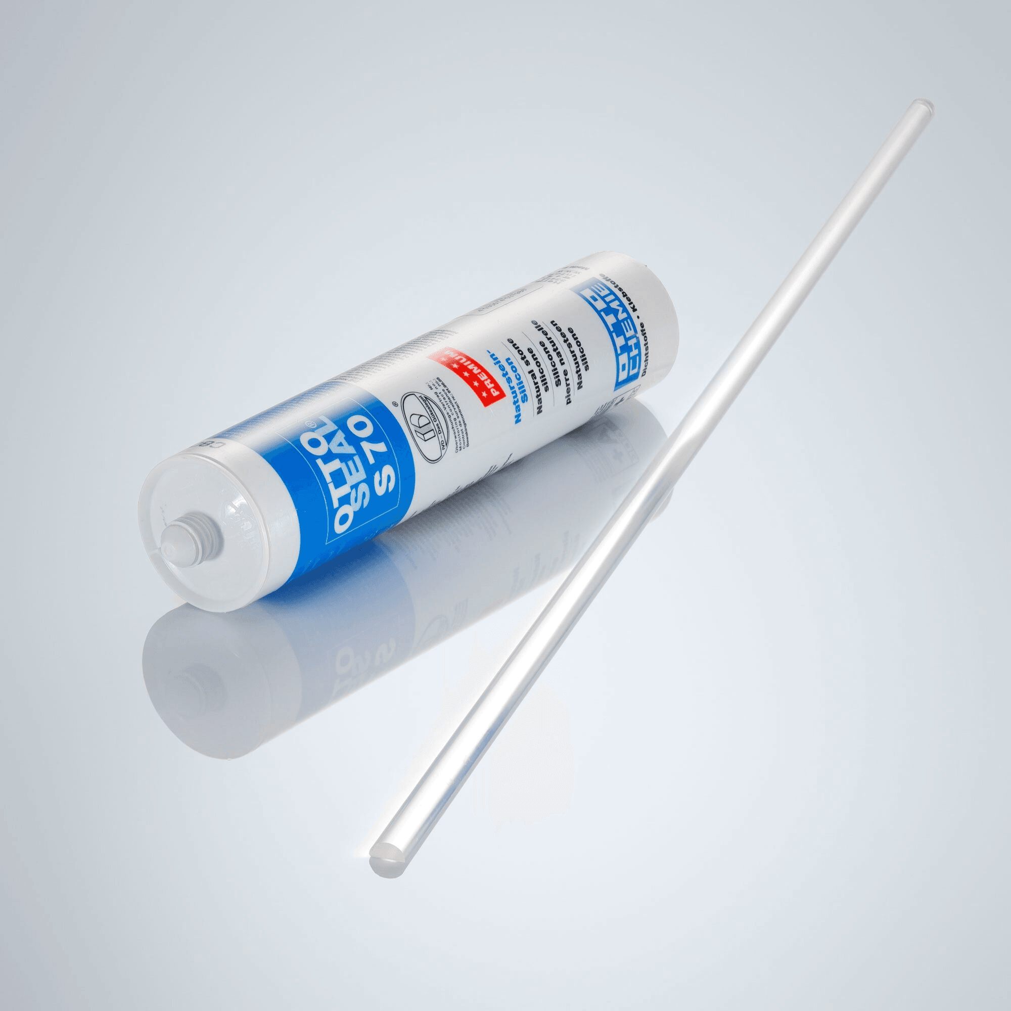 OTTO-CHEMIE S70 silicone with an acrylic half-round rod for 5mm glass thickness