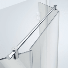 Beispiel einer Distanzstange mit variablem Montagewinkel für 6-8 mm Glasstärke in einer Glas-an-Glas-Situation