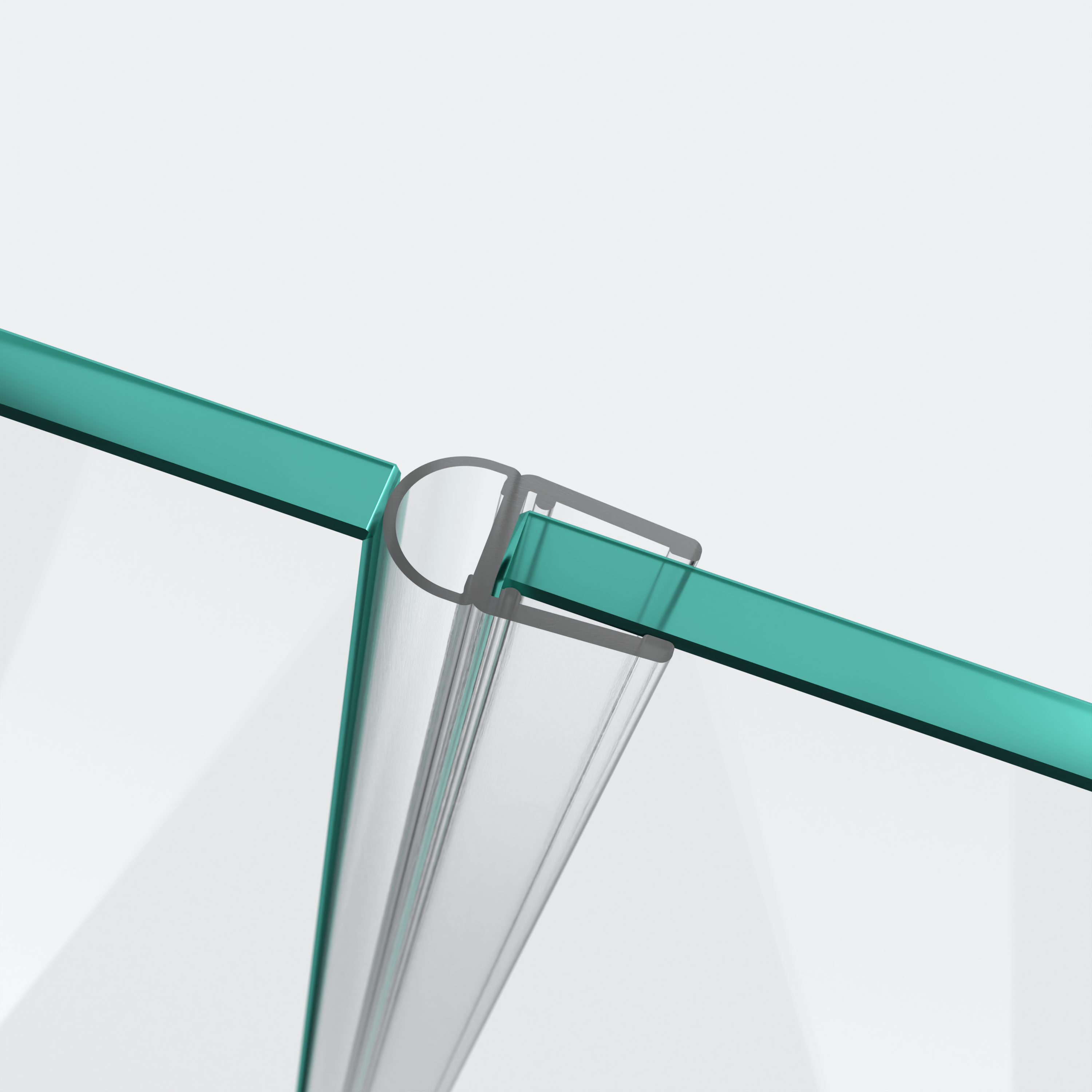 3D-Modell einer Hohlkammerdichtung für eine 180°-Glas-an-Glas-Situation
