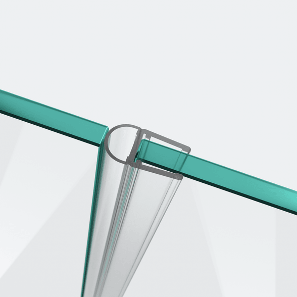 3D-Modell einer Hohlkammerdichtung für eine 180°-Glas-an-Glas-Situation
