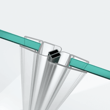 3D model of two offset 180° magnetic seals for a 180° door-to-door situation