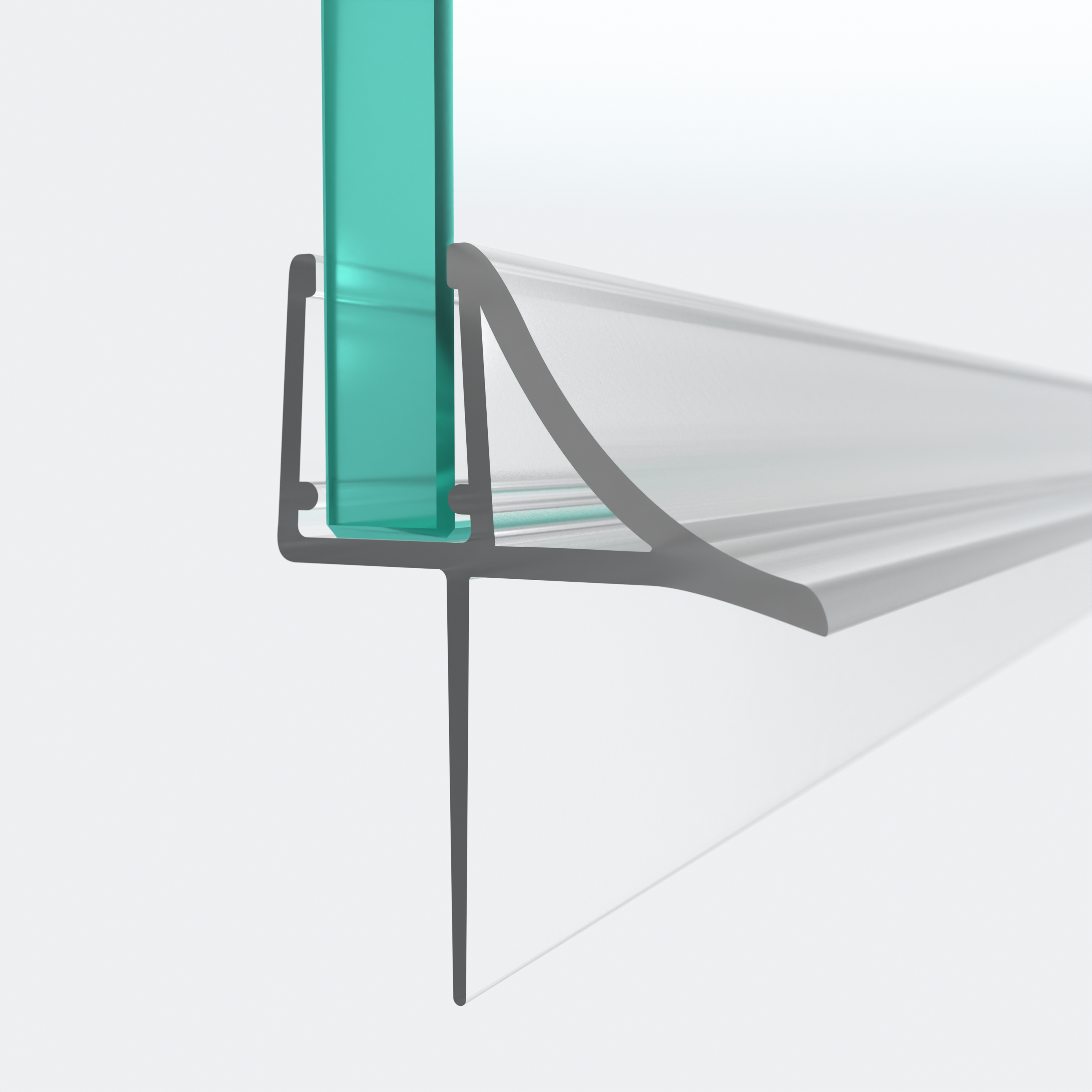 3D-Modell einer Schleiflippendichtung mit seitlich sitzender Lippe für eine 180°-Situation