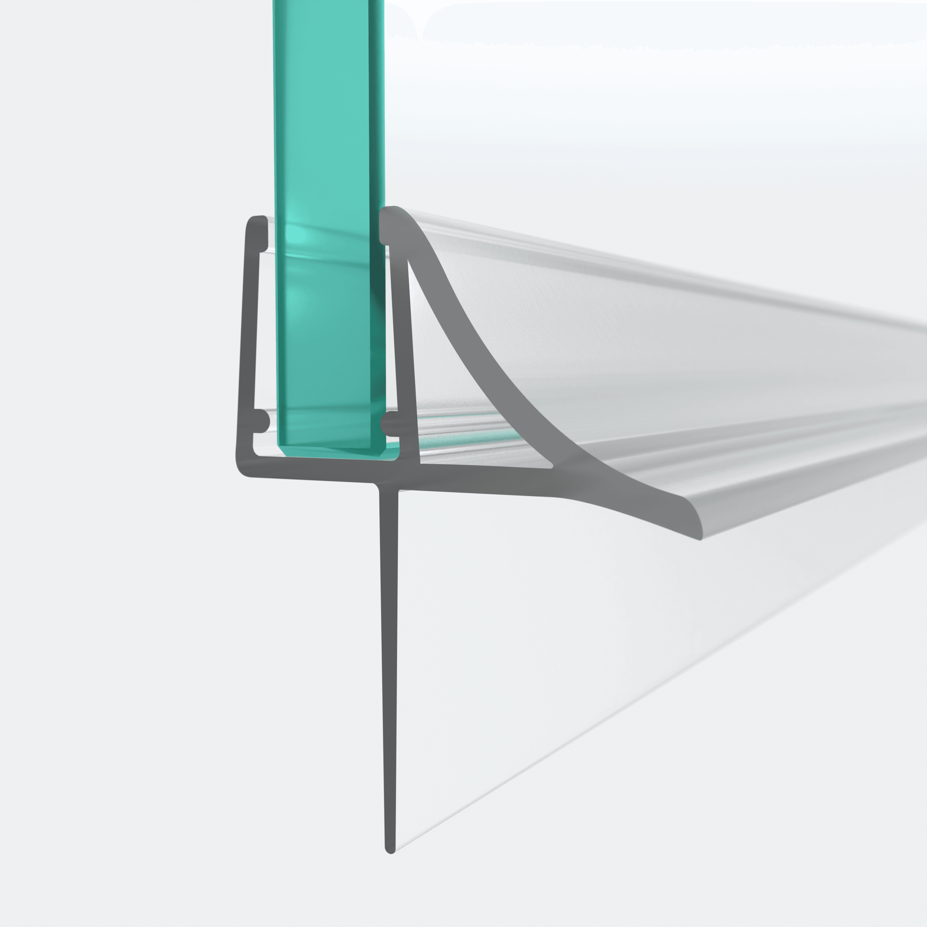 3D model of a sweep seal with a side-mounted lip for a 180° situation
