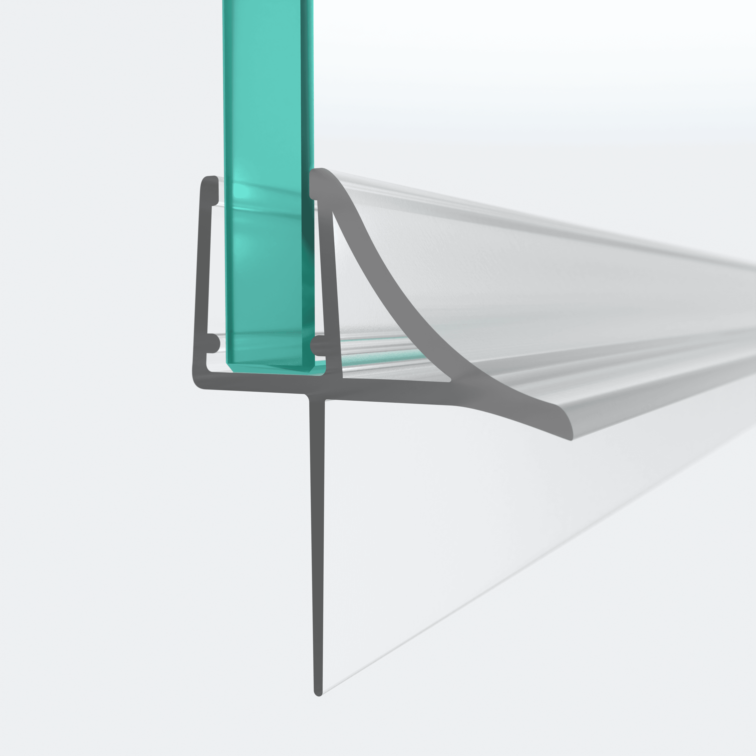 3D-Modell einer Schleiflippendichtung mit seitlich sitzender Lippe für eine 180°-Situation