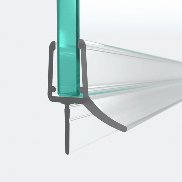 3D-Modell einer Schleiflippendichtung für 6-8mm Glasstärke in einer 180°-Situation