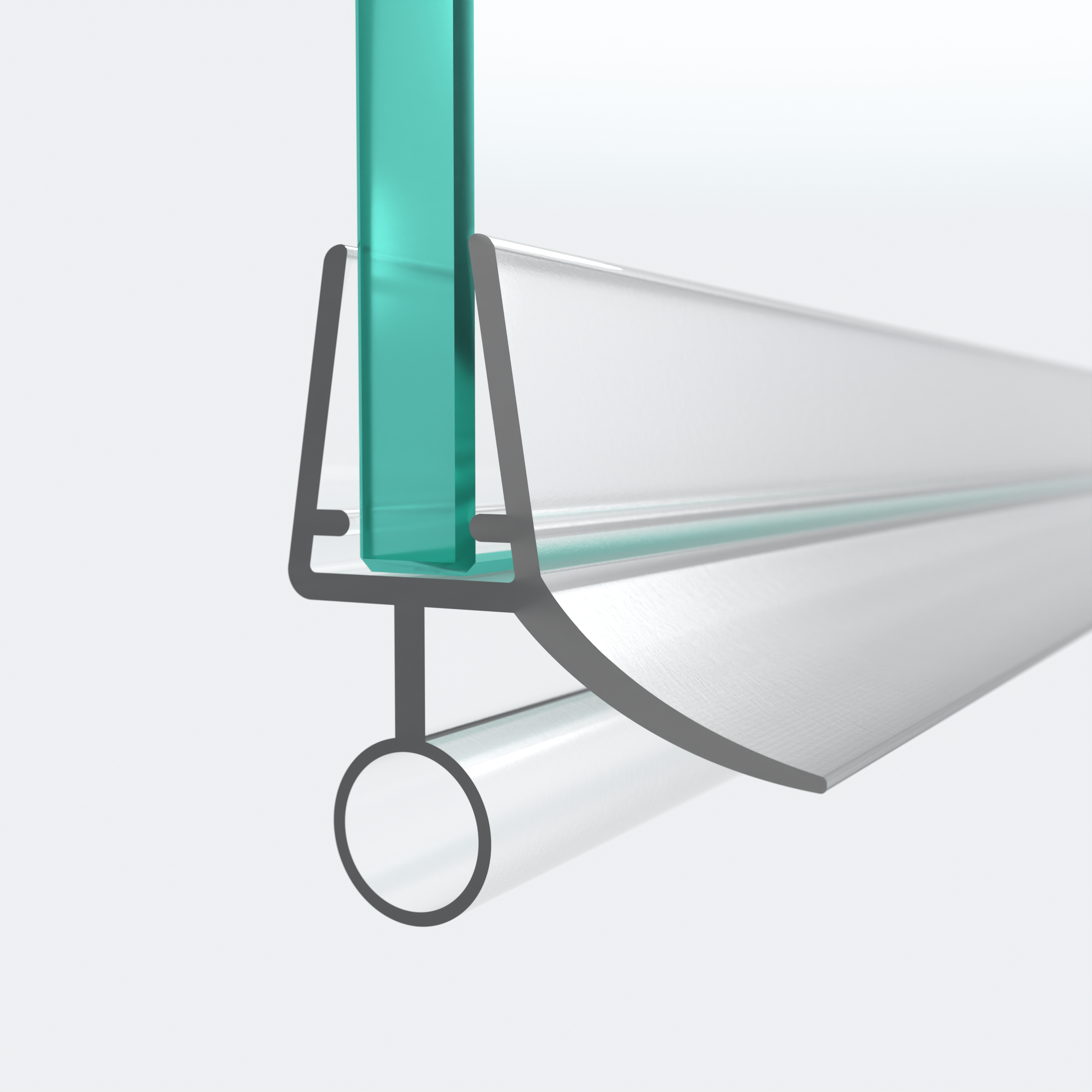 3D-Modell einer Schleiflippendichtung mit Hohlkammer für eine 180°-Situation