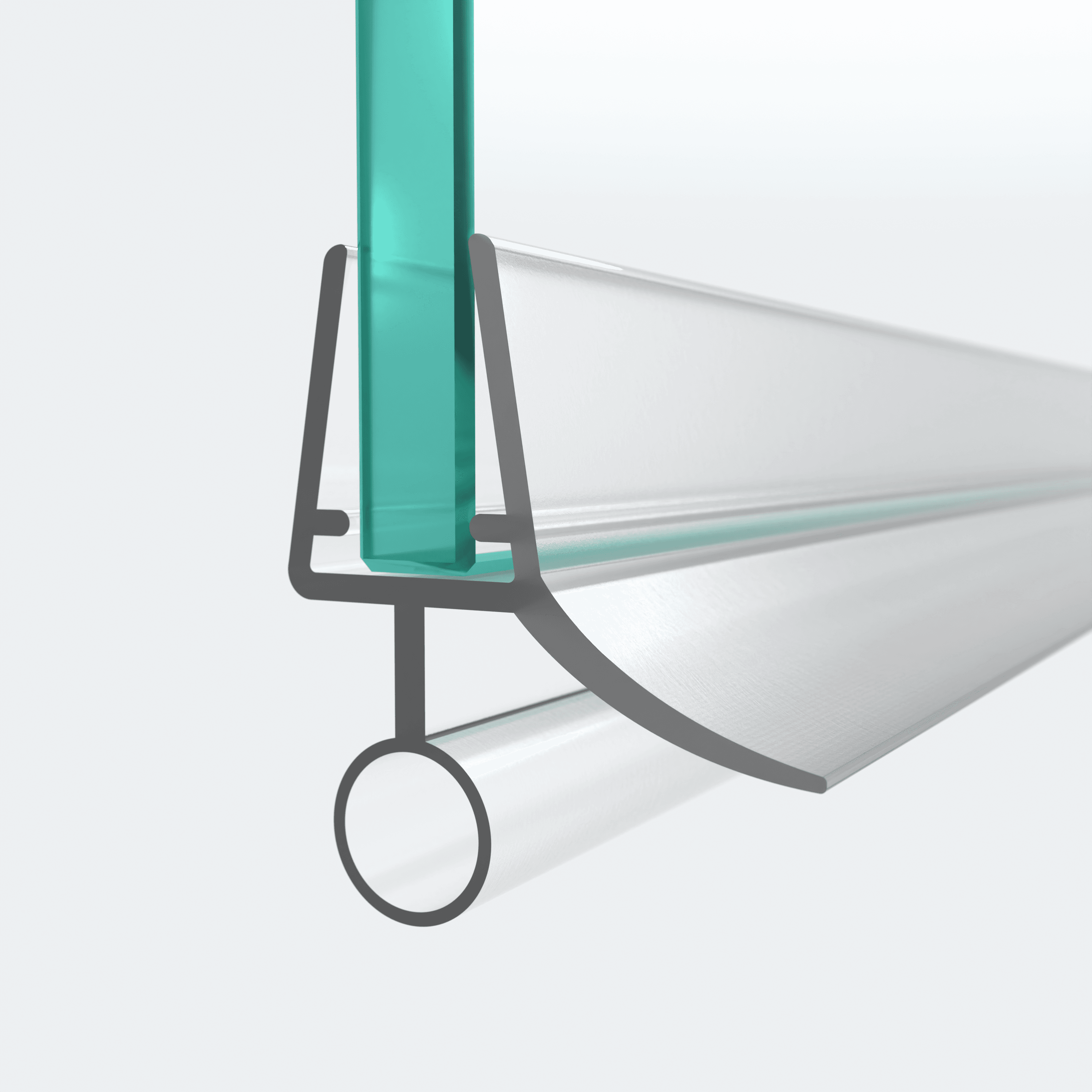 3D-Modell einer Schleiflippendichtung mit Hohlkammer für eine 180°-Situation