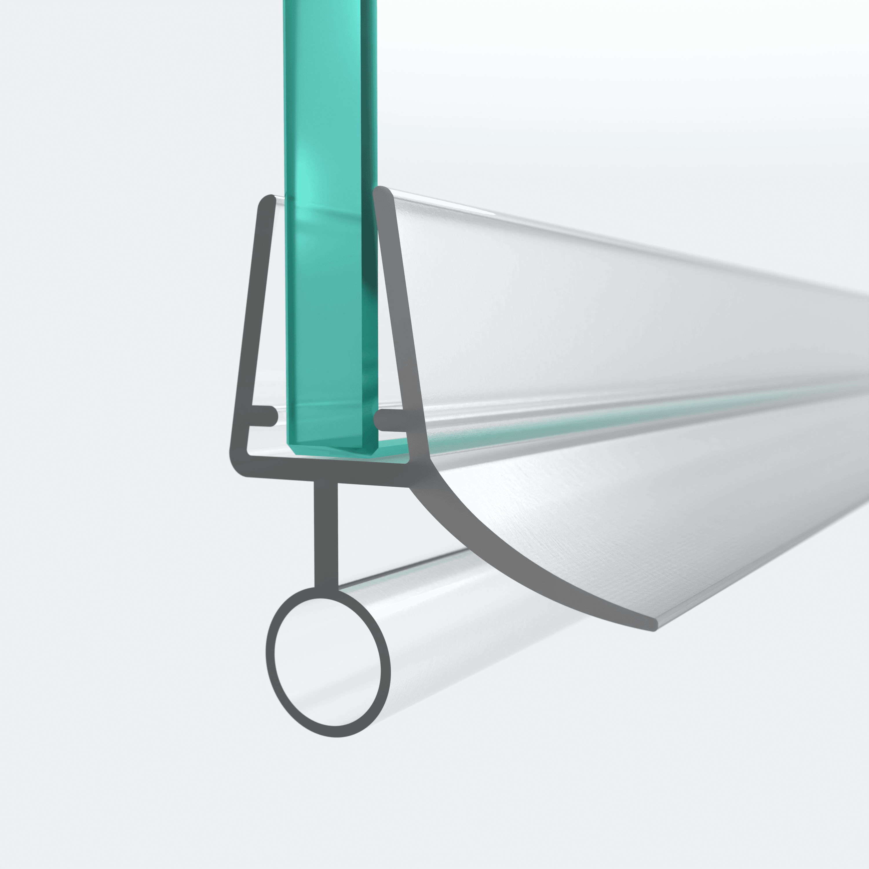 3D-Modell einer Schleiflippendichtung mit Hohlkammer für eine 180°-Situation