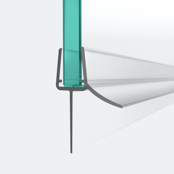 3D-Modell einer Schleiflippendichtung mit langer Dichtlippe für eine 180°-Situation