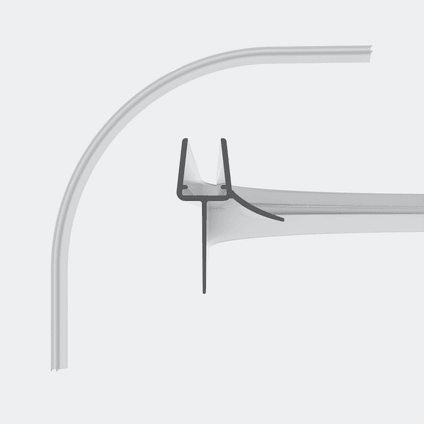 3D model of a rounded sweep seal with a long sealing lip