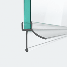 3D model of a sweep seal with short glass recess for a 180° situation