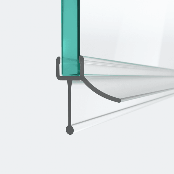 3D-Modell einer Schleiflippendichtung mit kurzem Glaseinstand für eine 180°-Situation