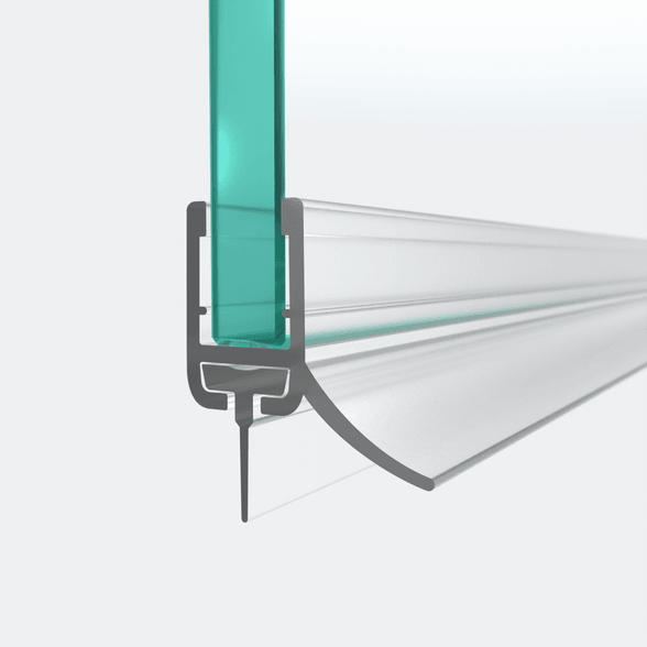 3D-Modell einer Schleiflippendichtung mit wechselbarer Duschlippe für 6mm Glasstärke mit 10,5mm Höhe für eine 180°-Situation