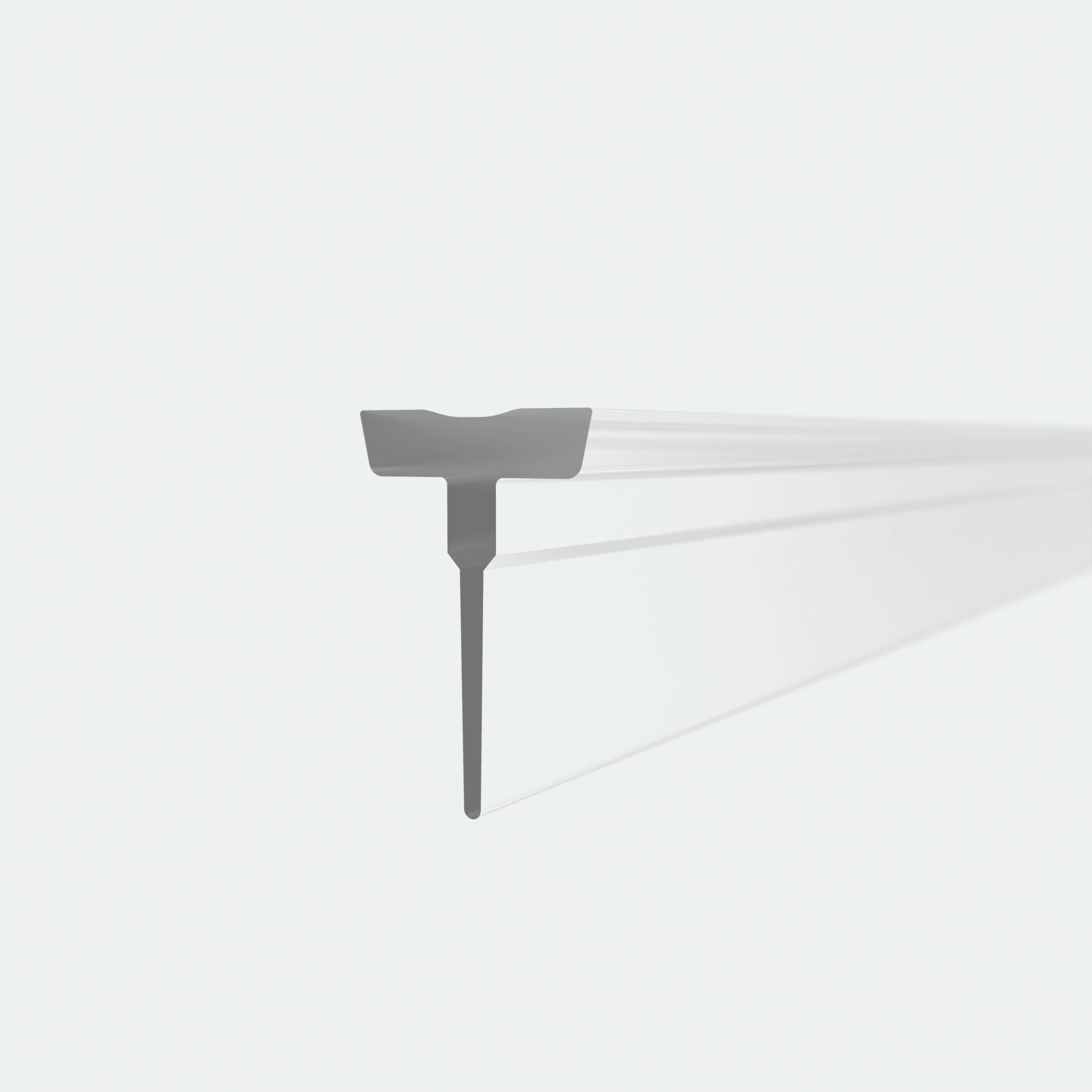 3D model of an insert seal for a profile with a replaceable shower lip for 6mm glass thickness, 10.5mm high, for a 180° situation