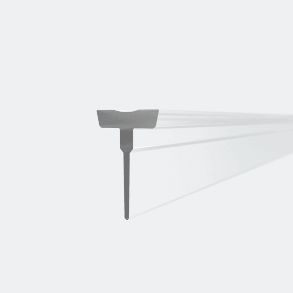 3D-Modell einer Einschubdichtung für Profil mit wechselbarer Duschlippe für 6mm Glasstärke mit 10,5mm Höhe für eine 180°-Situation