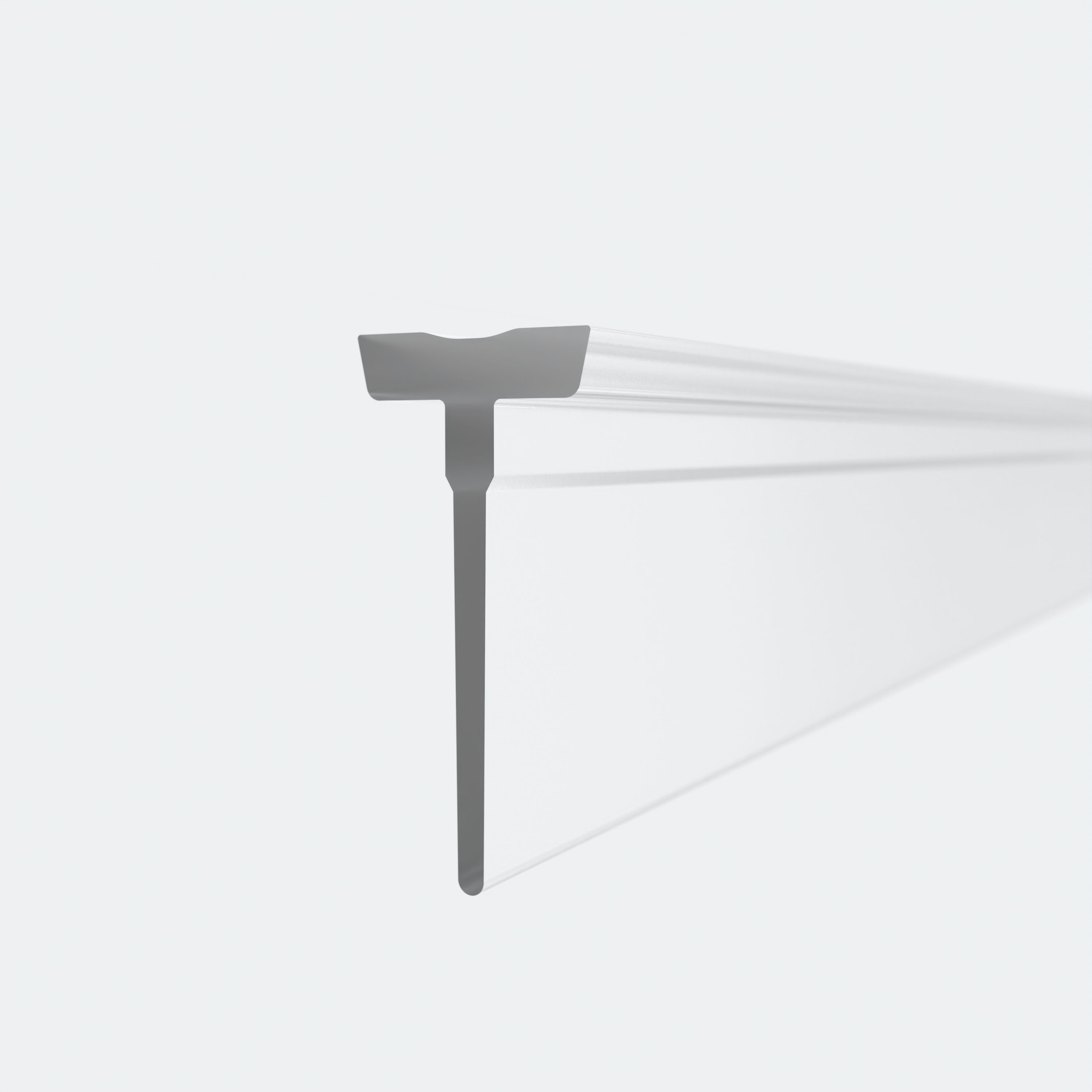 3D model of an insert seal for a profile with a replaceable shower lip for 6mm glass thickness, 14.5mm high, for a 180° situation