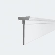 3D model of an insert seal for a profile with a replaceable shower lip for 6mm glass thickness, 14.5mm high, for a 180° situation