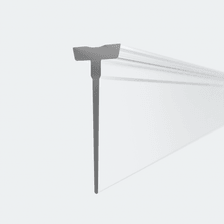 3D model of an insert seal for a profile with a replaceable shower lip for 6mm glass thickness, 18.5mm high, for a 180° situation