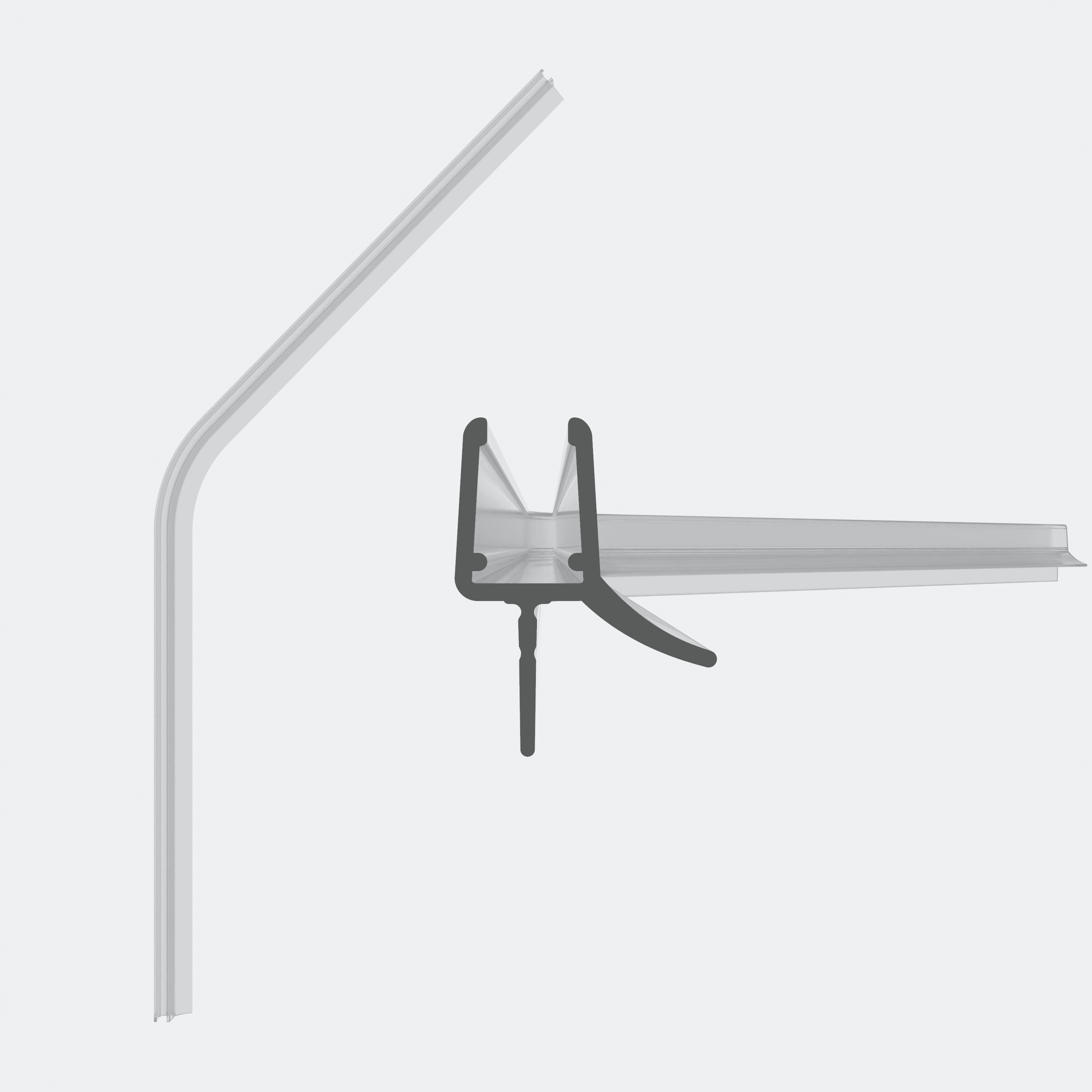 3D model of a pre-curved 135° sweep seal