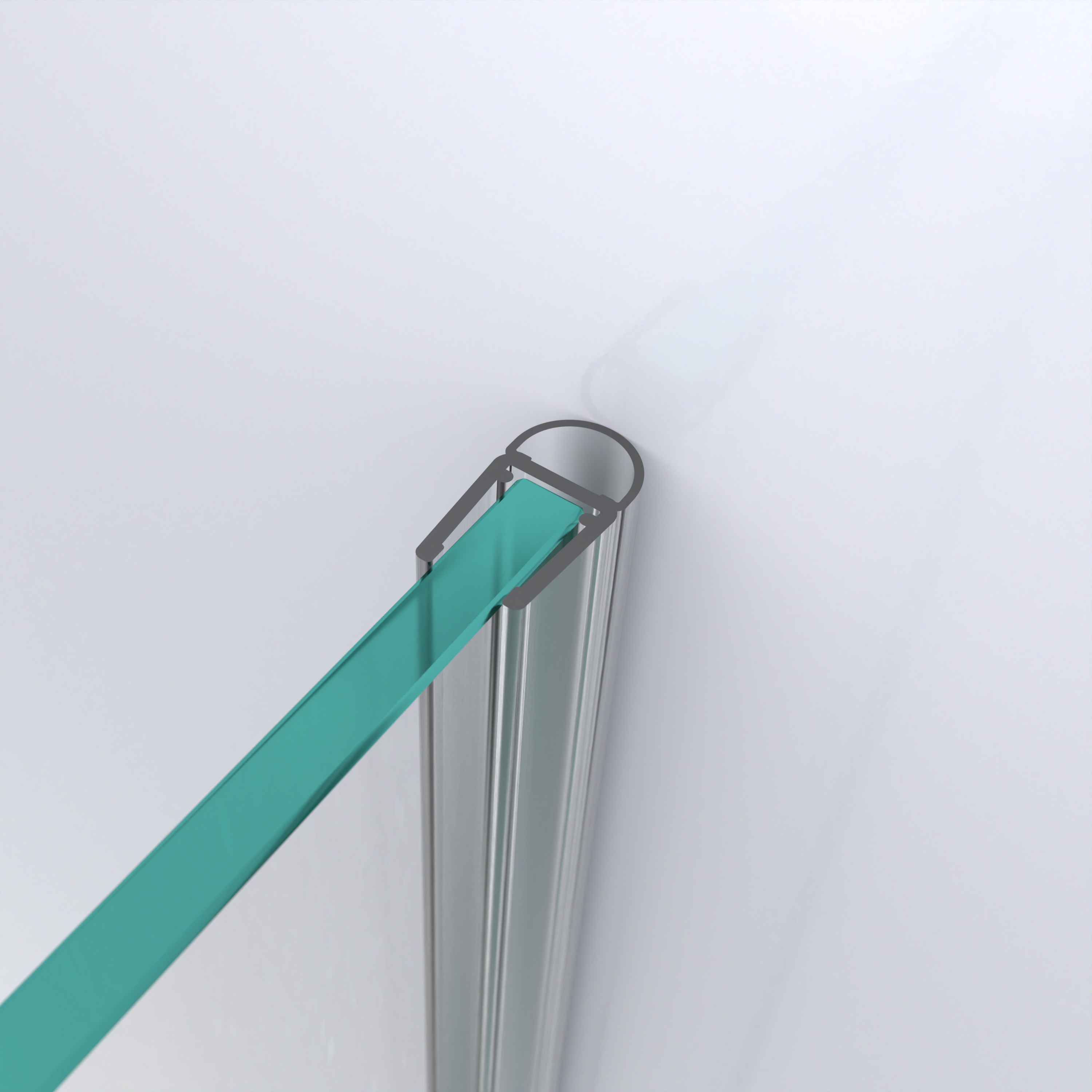 3D model of a hollow-chamber seal for a glass-to-wall situation