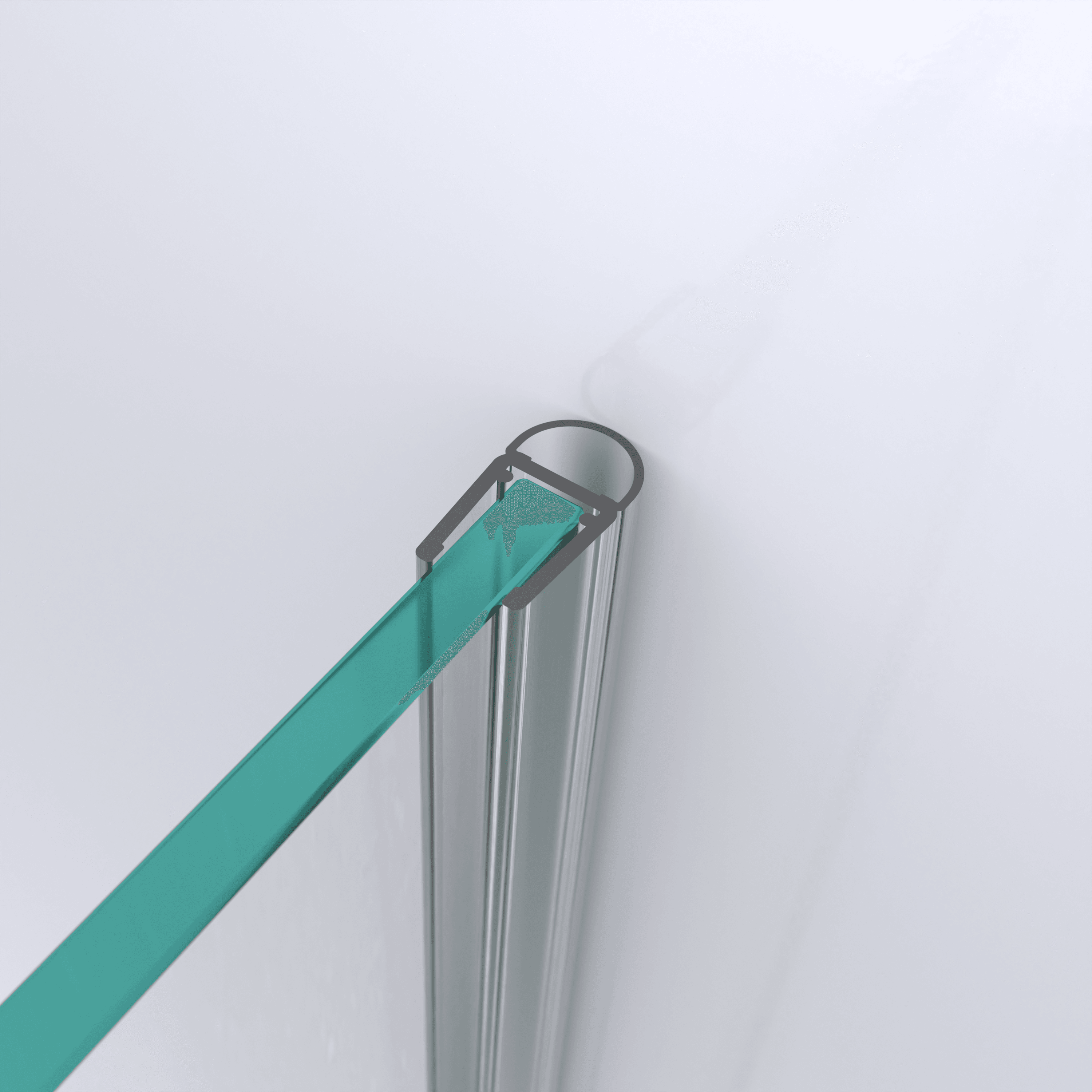 3D model of a hollow-chamber seal for a glass-to-wall situation