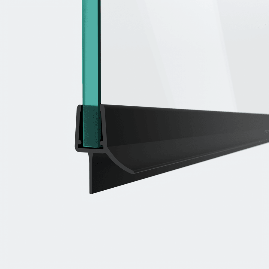 3D-Modell einer Schleiflippendichtung in einer 180°-Situation in Schwarz