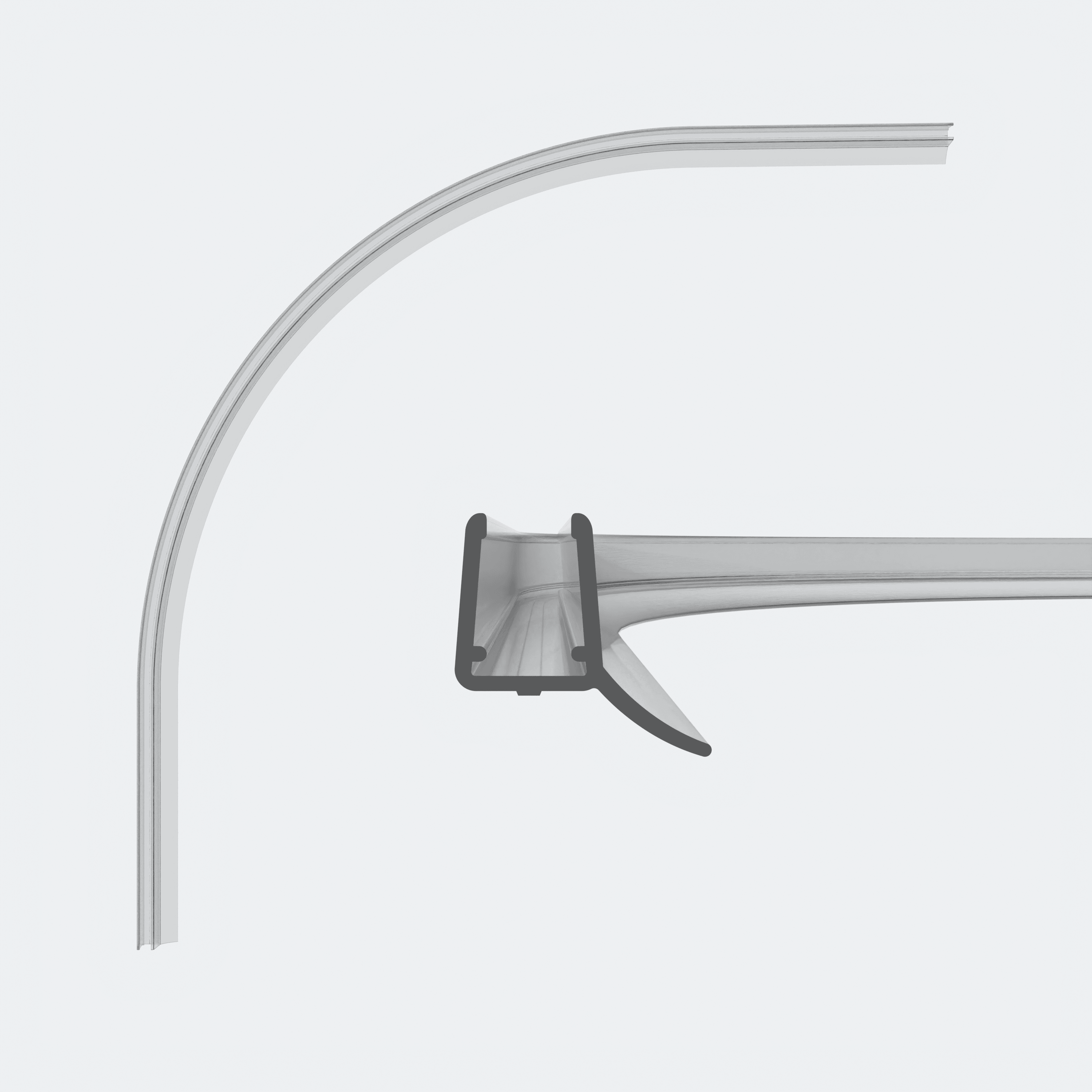 3D model of a rounded horizontal sliding-door seal