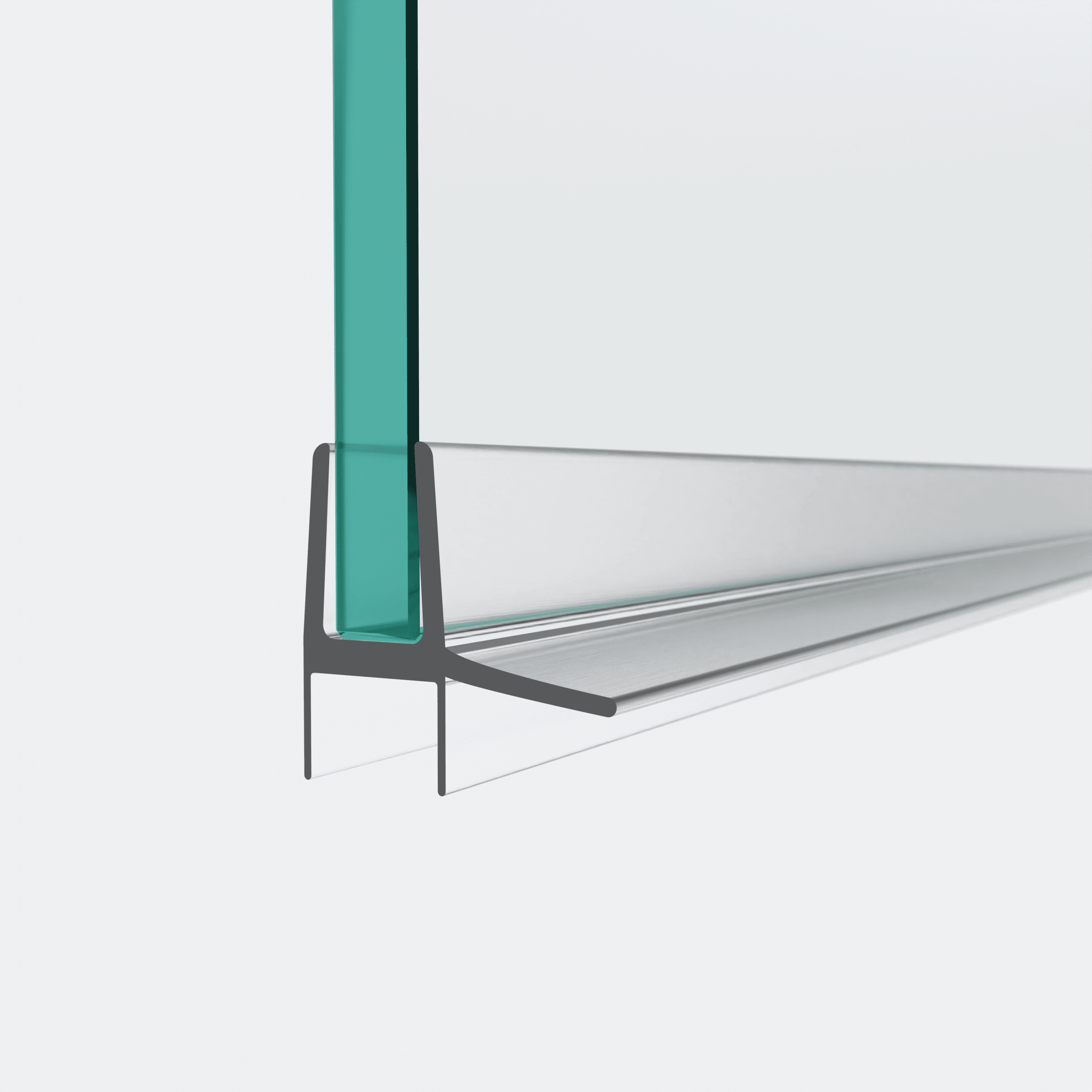 3D-Modell einer Schleiflippendichtung mit zwei seitlich sitzenden Dichtlippen für eine 180°-Situation