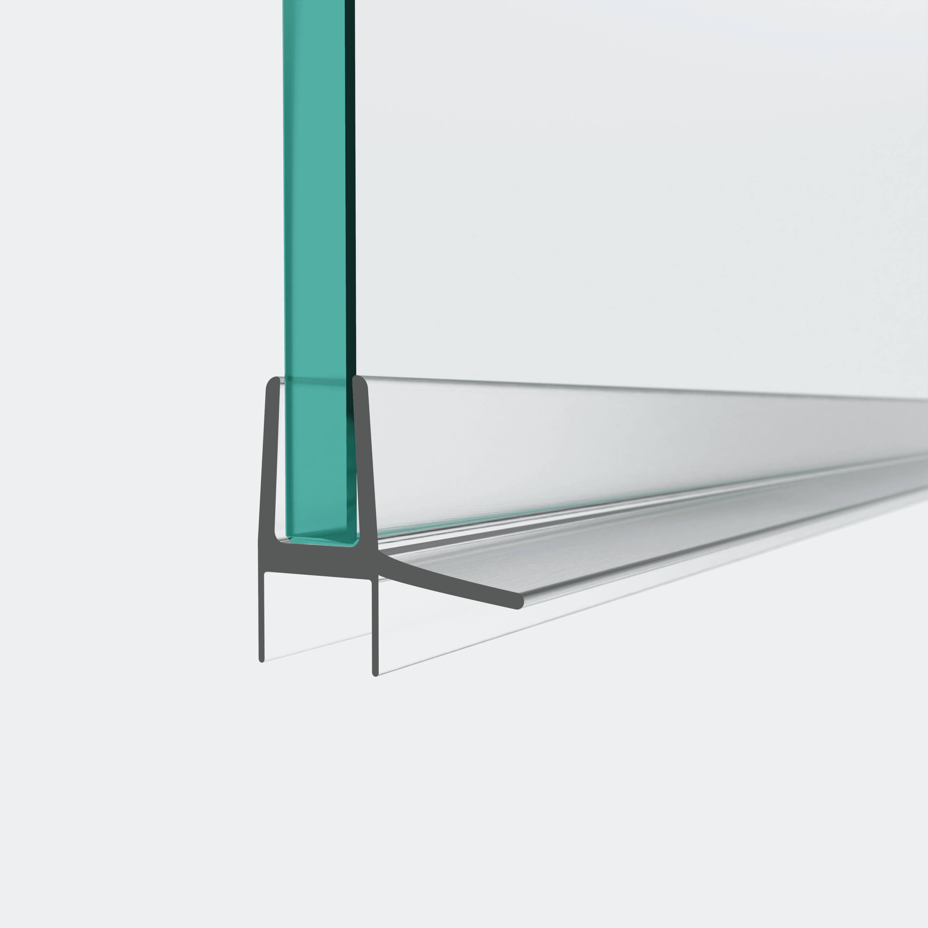 3D-Modell einer Schleiflippendichtung mit zwei seitlich sitzenden Dichtlippen für eine 180°-Situation