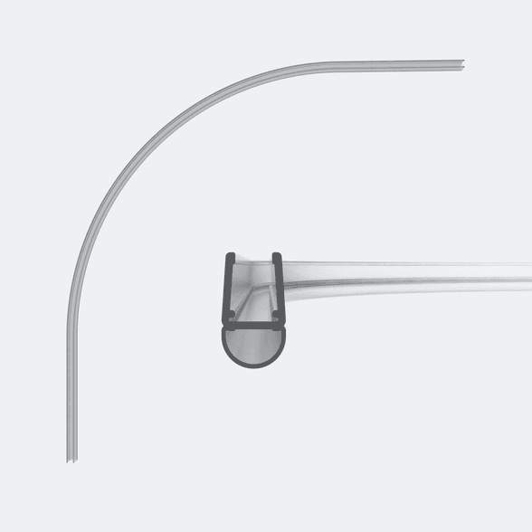 3D model of a rounded sweep seal with a hollow chamber for a small gap