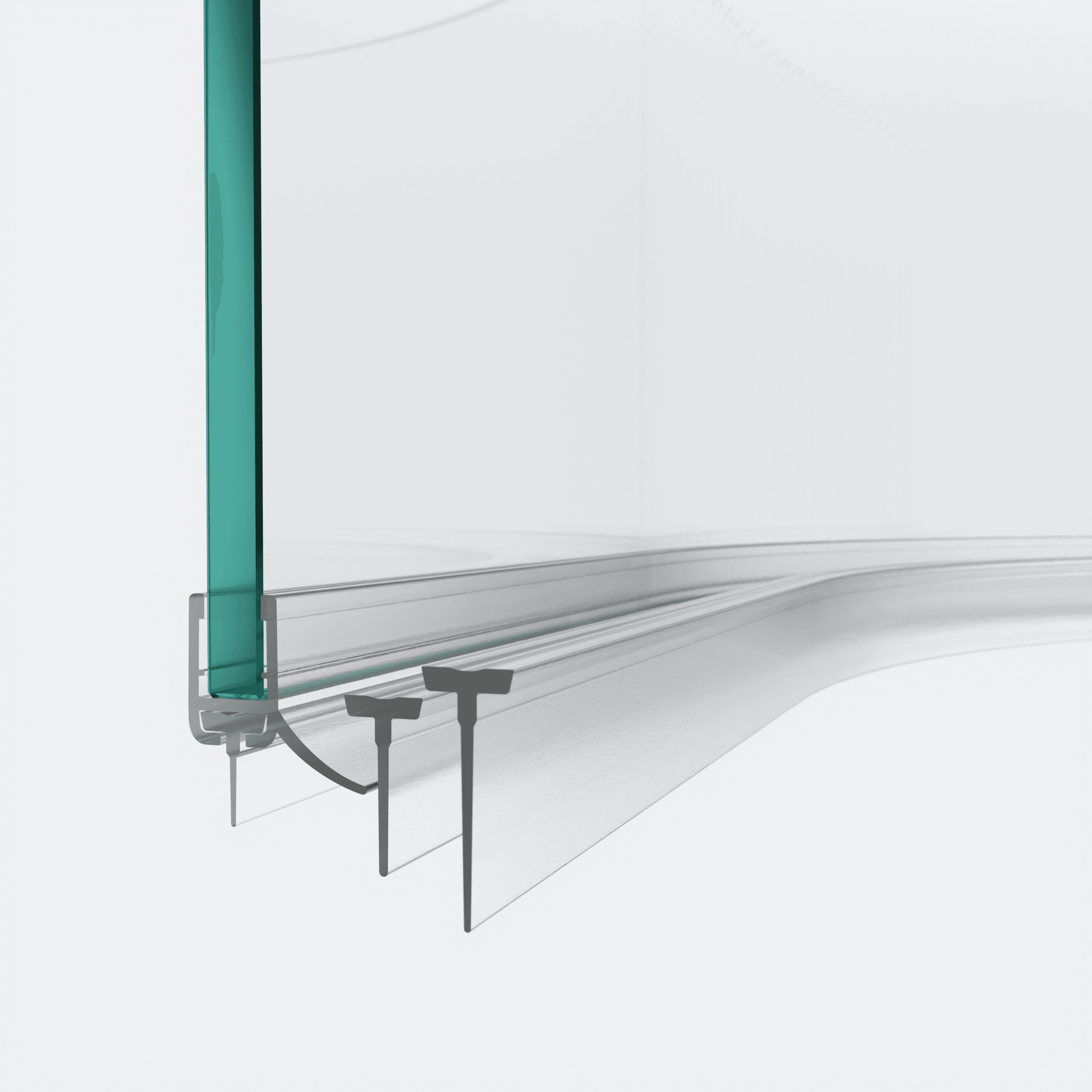 3D-Modell eines Profisets Schleiflippendichtung mit 3 gerundeten wechselbaren Einschubdichtungen