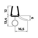 Schleiflippendichtung -H- | 6-8 mm Glasstärke | 200 cm Länge