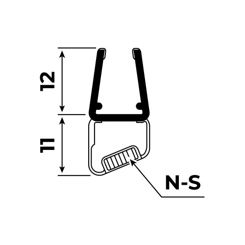 2er Set Magnetschließleiste 135°  | 6-8mm | 200-250 cm| Magnetleiste, Duschlipppe, Duschdichtung für Duschtür