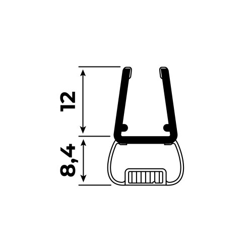 2er Set Magnetschließleiste, Magnetleiste, Duschlipppe, Duschdichtung für Duschtür 135° | 6-8mm | 250 cm Länge