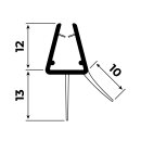 Schleiflippendichtung | 4-5 mm Glasstärke | 200 cm Länge